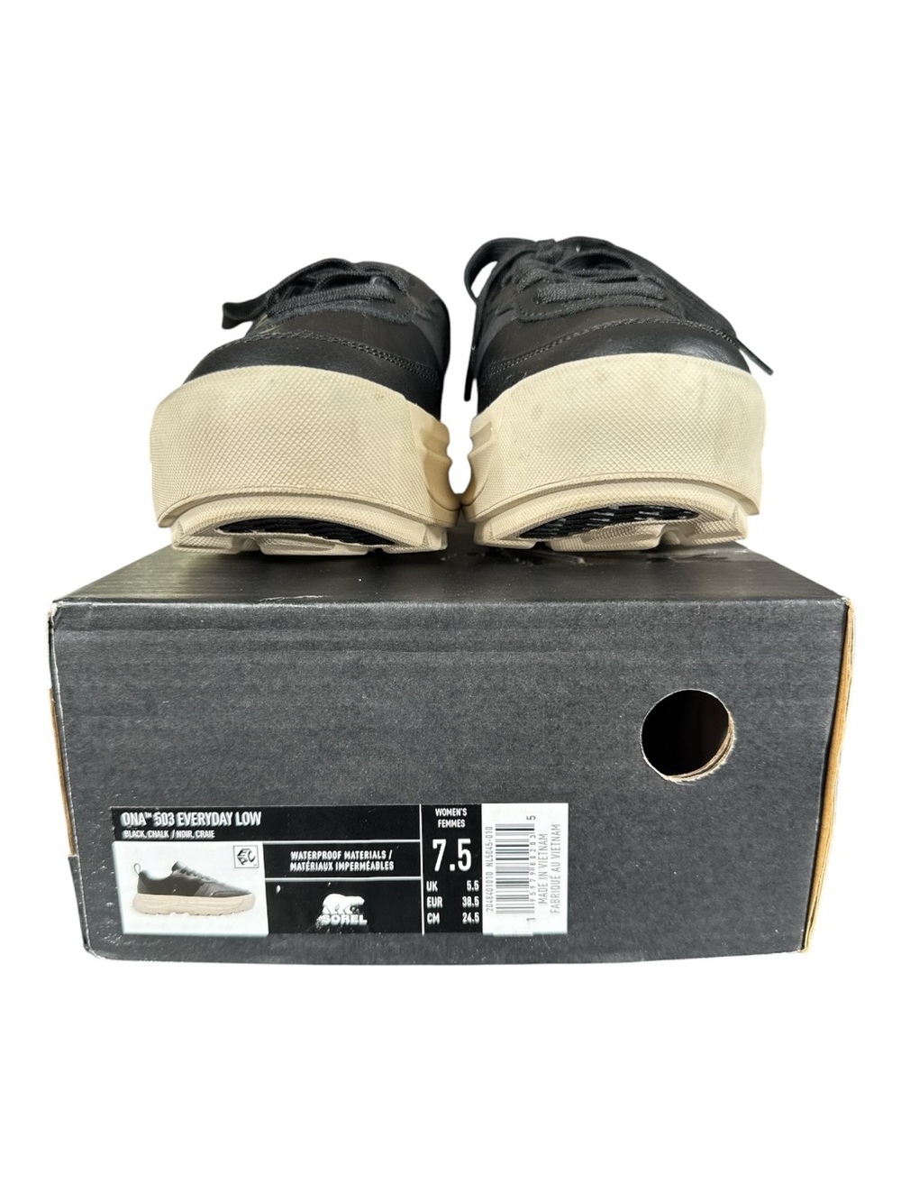 SOREL ONA 503 Everyday Low Sneakers in Black/Chalk - Picture 6 of 7